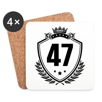 47 Number of coats of arms - Coasters (set of 4) - white - Front