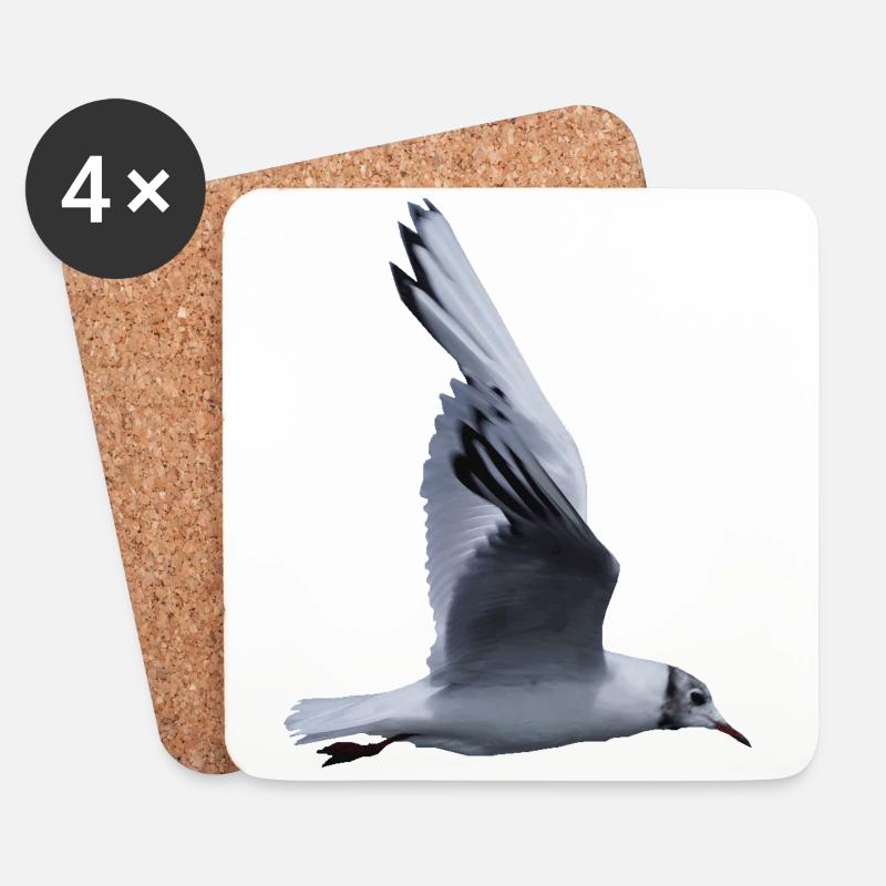 Eine fliegende Möwe - Untersetzer (4er-Set) - Weiß