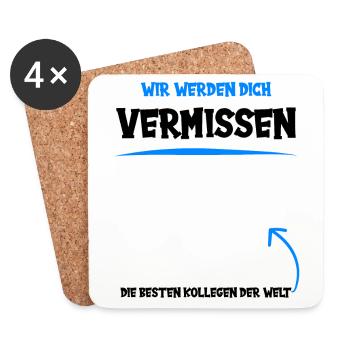 Abschiedsgeschenk - Untersetzer (4er-Set) - Weiß - Vorne