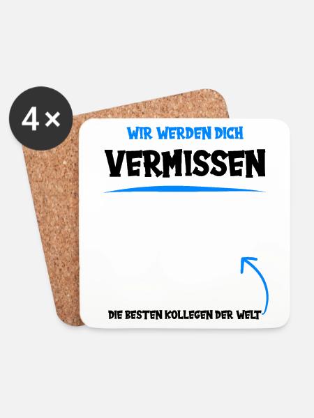 Abschiedsgeschenk - Untersetzer (4er-Set) - Weiß