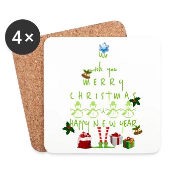 Christmas Christmas Christmas Christmas Christmas - Coasters (set of 4) - white - Front