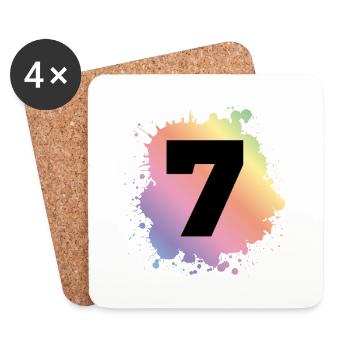 7 Number of blobs - Coasters (set of 4) - white - Front