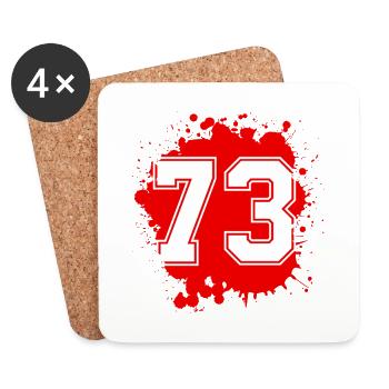 73 Zahl Klecks - Untersetzer (4er-Set) - Weiß - Vorne