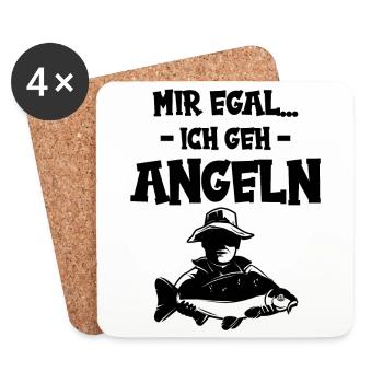 Mir egal angeln - Untersetzer (4er-Set) - Weiß - Vorne