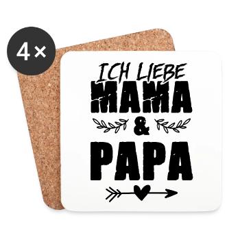 Ich Liebe Mama und Papa - Untersetzer (4er-Set) - Weiß - Vorne