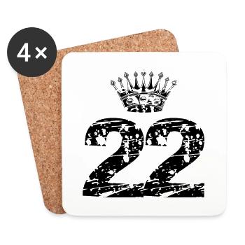 22 couronnes nombre - Dessous de verre (lot de 4) - blanc - Devant