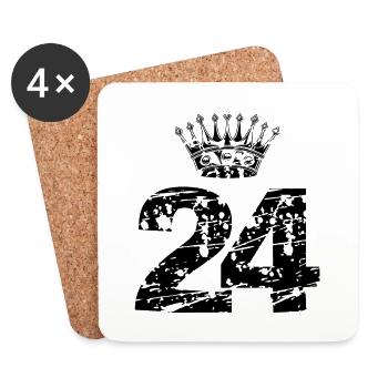 24 Zahl Krone - Untersetzer (4er-Set) - Weiß - Vorne