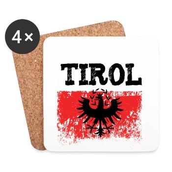 Tirol Adler Vintage Retro Look - Untersetzer (4er-Set) - Weiß - Vorne