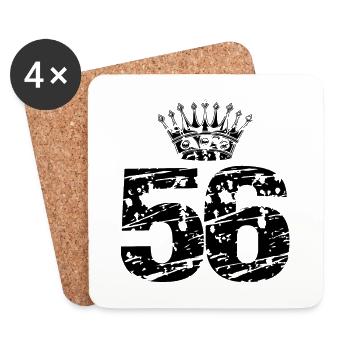 56 Number crown - Coasters (set of 4) - white - Front