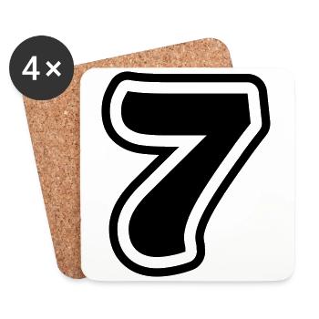 7 Number symbol - Coasters (set of 4) - white - Front