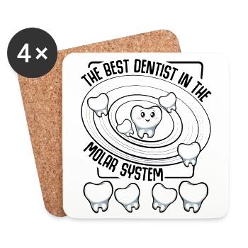 Dentiste - Dessous de verre (lot de 4) - blanc - Devant