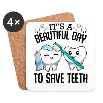 Dentiste - Dessous de verre (lot de 4) - blanc - Devant