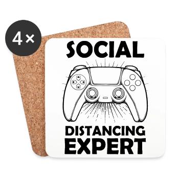 Gaming Gamer - Untersetzer (4er-Set) - Weiß - Vorne