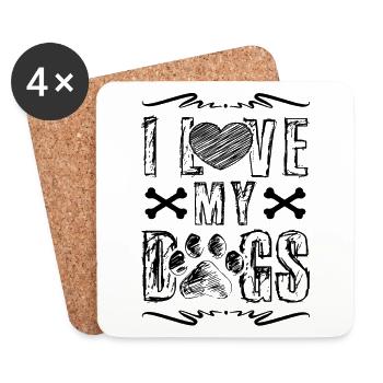 I Love my Dogs - Coasters (set of 4) - white - Front