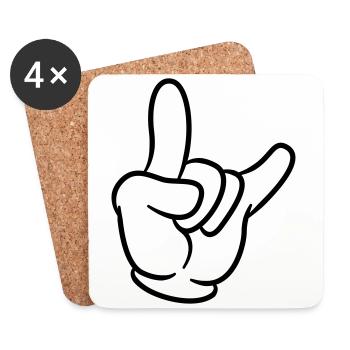 hand party symbol - Untersetzer (4er-Set) - Weiß - Vorne