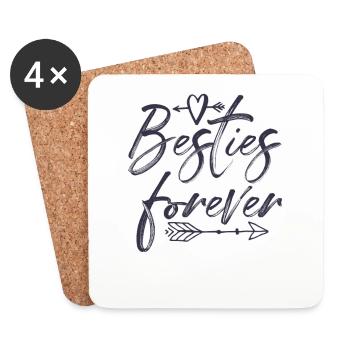 Besties forever - Untersetzer (4er-Set) - Weiß - Vorne
