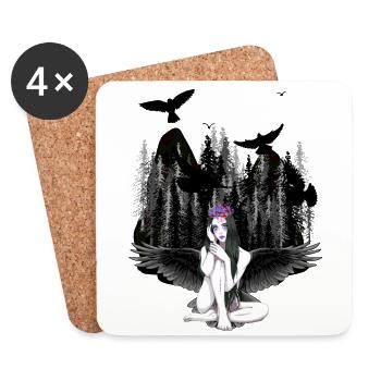 Fantasy Horror Halloween Vampir Engel Dark - Untersetzer (4er-Set) - Weiß - Vorne