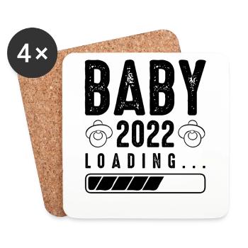 baby 2022 loading - Coasters (set of 4) - white - Front