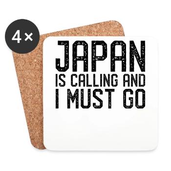 Japan is calling i must go - Untersetzer (4er-Set) - Weiß - Vorne