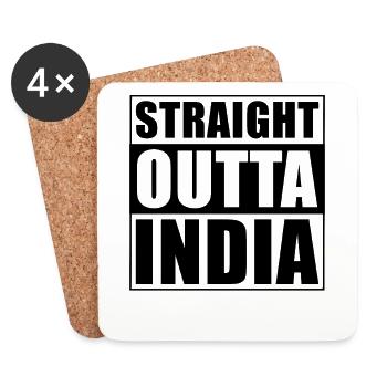 Straight outta Indien - Untersetzer (4er-Set) - Weiß - Vorne