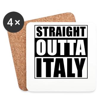 Straight outta Italien - Untersetzer (4er-Set) - Weiß - Vorne