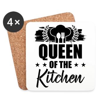 reine de la cuisine - Dessous de verre (lot de 4) - blanc - Devant