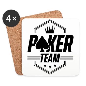 poker team - Coasters (set of 4) - white - Front