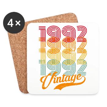 Vintage 1992 92 Birthday Retro Vintage Gift - Coasters (set of 4) - white - Front