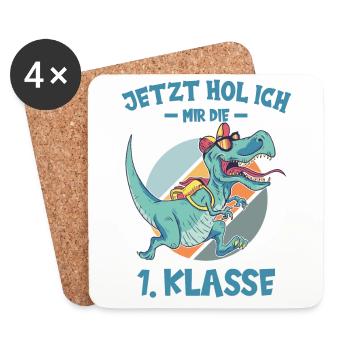 jetzt hol ich mir die 1 klasse - Untersetzer (4er-Set) - Weiß - Vorne