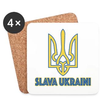 Slava Ukraini Freedom Europe Ukraine Kiev Soutien - Dessous de verre (lot de 4) - blanc - Devant