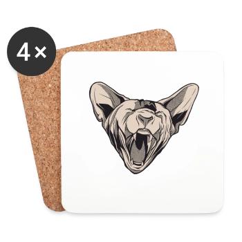 Meine Sphinx Denkt auch Du Bist Hässlich Sphynx - Untersetzer (4er-Set) - Weiß - Vorne