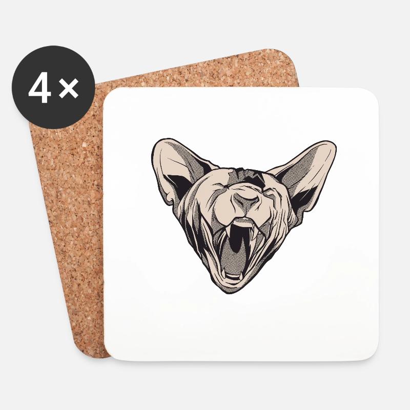 Meine Sphinx Denkt auch Du Bist Hässlich Sphynx - Untersetzer (4er-Set) - Weiß