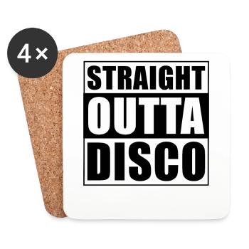 Straight outta Disco - Coasters (set of 4) - white - Front