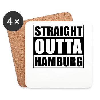 Straight outta Hamburg - Untersetzer (4er-Set) - Weiß - Vorne