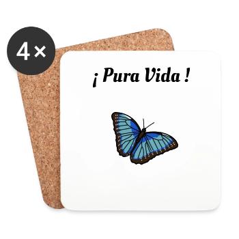 Pura Vida - Papillon - Dessous de verre (lot de 4) - blanc - Devant