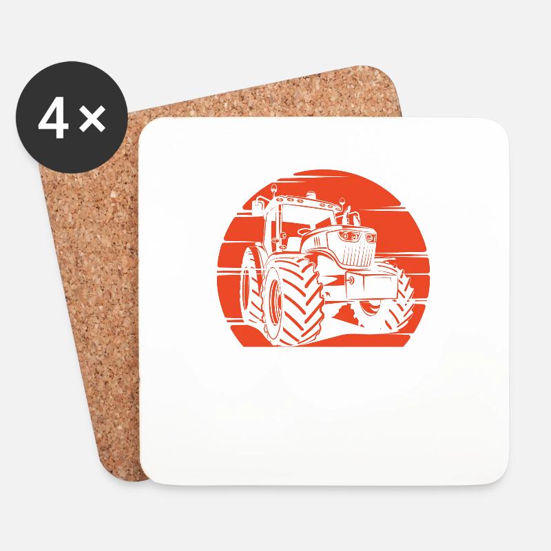 Das Leben Ist Besser Auf Traktor Farmer Sunset - Untersetzer (4er-Set) - Weiß