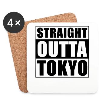 Straight outta Tokyo - Untersetzer (4er-Set) - Weiß - Vorne