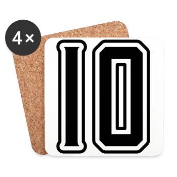 10 Zahl symbol - Untersetzer (4er-Set) - Weiß - Vorne