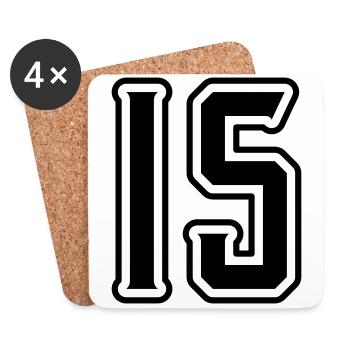 Symbole de 15 chiffres - Dessous de verre (lot de 4) - blanc - Devant