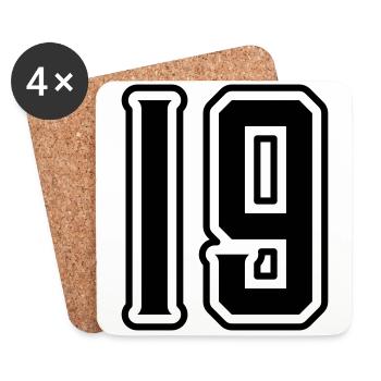 19 number symbol - Coasters (set of 4) - white - Front