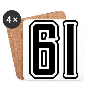 61 Number Symbol - Coasters (set of 4) - white - Front