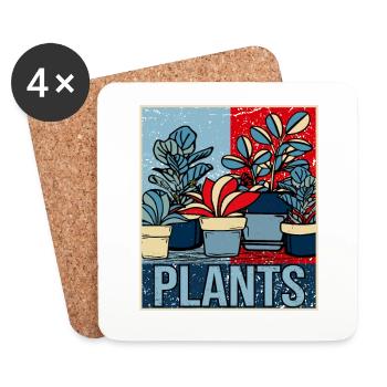 Retro Pflanzen Geschenk Floristin Vintage Blumen - Untersetzer (4er-Set) - Weiß - Vorne