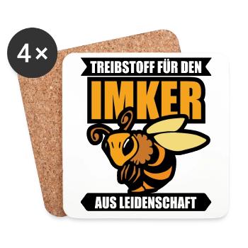 Treibstoff für den Imker - Untersetzer (4er-Set) - Weiß - Vorne