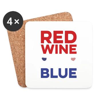 Amerikanischer 4. Juli Rotwein- Und - Untersetzer (4er-Set) - Weiß - Vorne