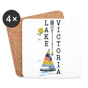 Lake Victoria Urlaub Lake House Boots Geschenk - Untersetzer (4er-Set) - Weiß - Vorne