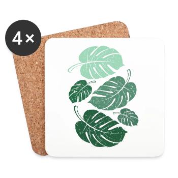 Monstera Blätter Floristin Frauen Monstera Pflanze - Untersetzer (4er-Set) - Weiß - Vorne