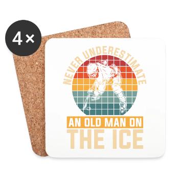 Never underestimate an old man in - Coasters (set of 4) - white - Front