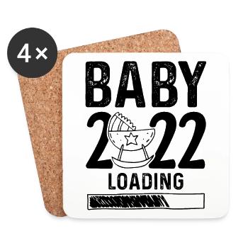 baby 2022 loading - Coasters (set of 4) - white - Front