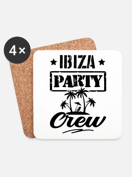Ibiza Party Crew - Untersetzer (4er-Set) - Weiß