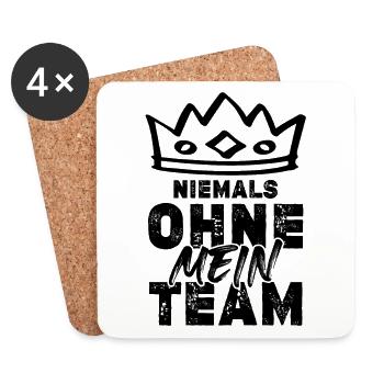 Niemals ohne Team - Untersetzer (4er-Set) - Weiß - Vorne
